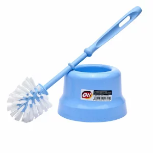 Set perie pentru wc cu suport din plastic, albastra